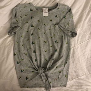 J.Crew Factory Tie-waist pocket tee (avocado)
